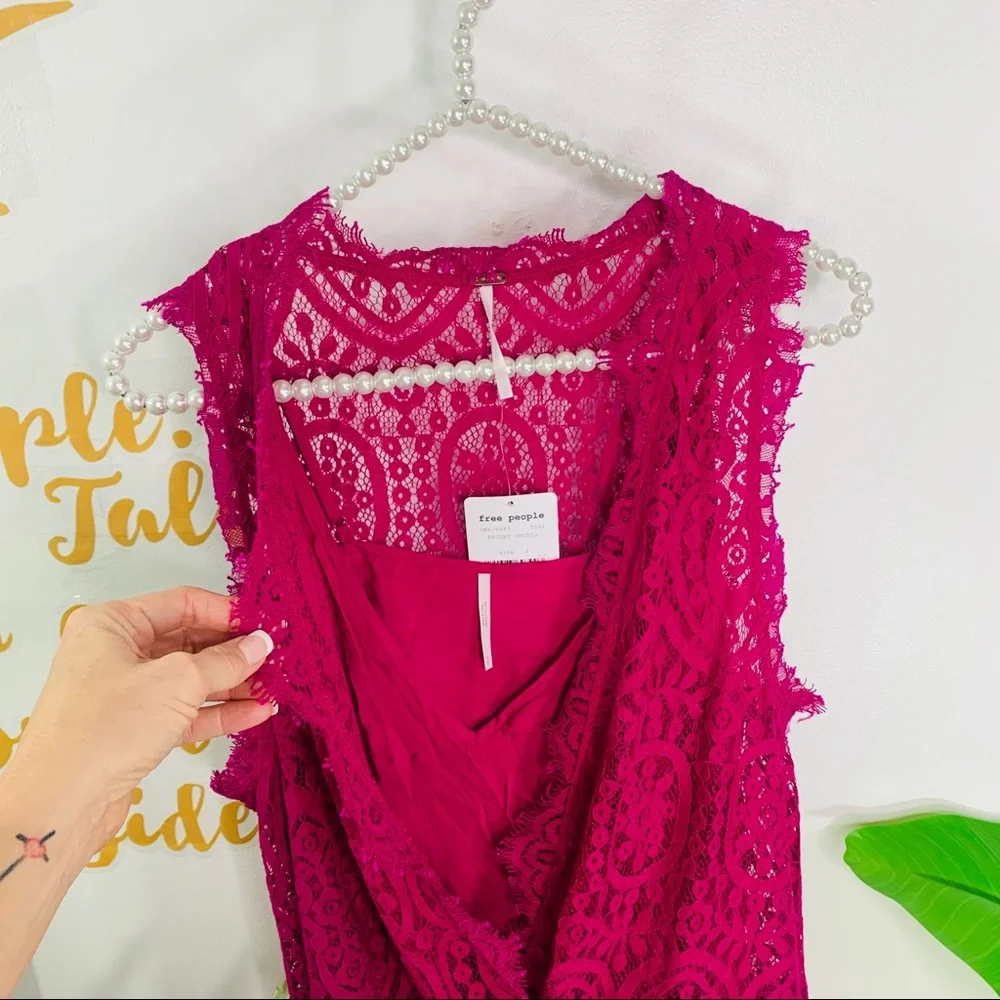 Free People Purple Lace Heart In Two Mini Dress Size Small - Picture 10 of 16